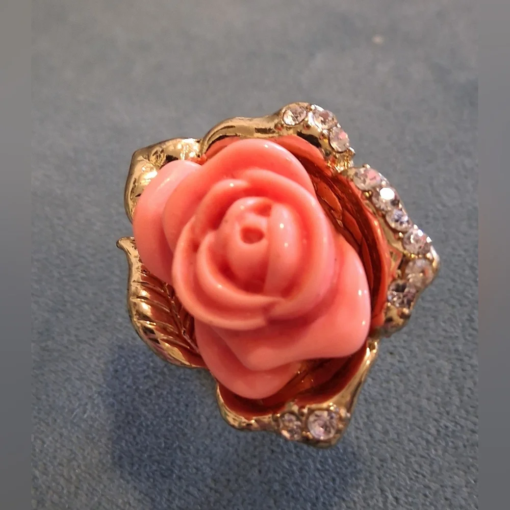 Resin & Rhinestone Cocktail Ring